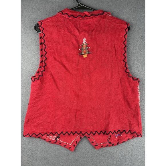 Designers Originals Studio Joy Christmas Sweater Vest M Stockings Whimsical - Picture 7 of 9